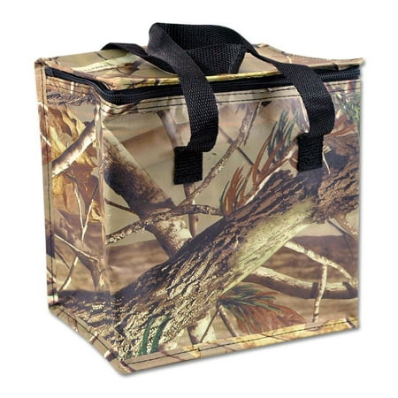 CC Home Furnishings 9" Brown and Green Camo Theme Insulated Cooler Bag