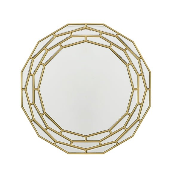 CC Home Furnishings Brushed Metallic Geometric Wall Mirror - 35.5" - Gold