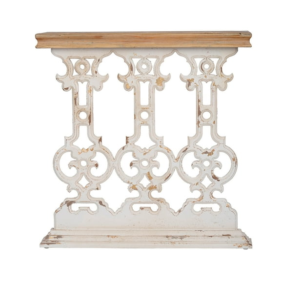 CC Home Furnishings Classic Vintage Scrollwork Rectangular Console Table - 2.5'
