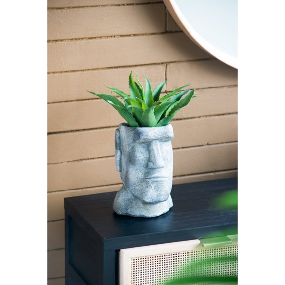 CC Home Furnishings Easter Island Stone Statue Planter - 9" - Gray