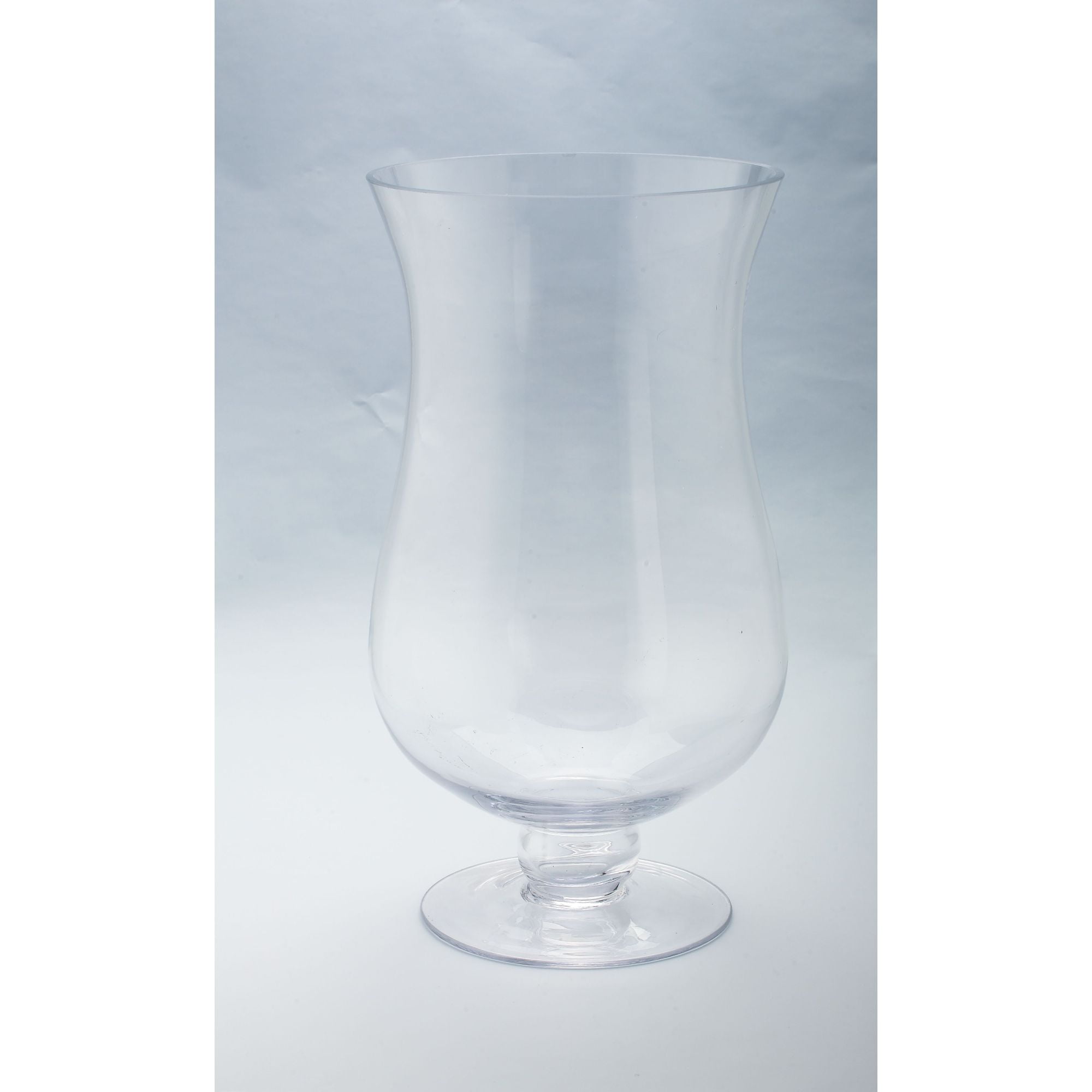 Handblown Clear Glass Hurricane Pillar Candle Holder, 16" Tall