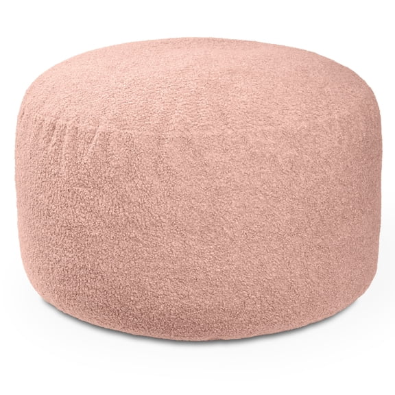 CC Home Furnishings Large Faux Fur Plush Round Bean Bag Chair - 4' - Pink