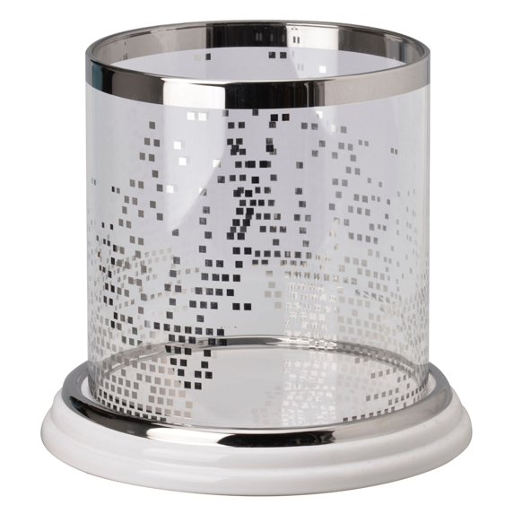 CC Home Furnishings Large Geometric Round Glass Pillar Candleholder - 9.75"