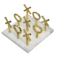 thumbnail image 1 of Marble Banswara Style Tic Tac Toe Game - 6.5" - White and Gold, 1 of 9