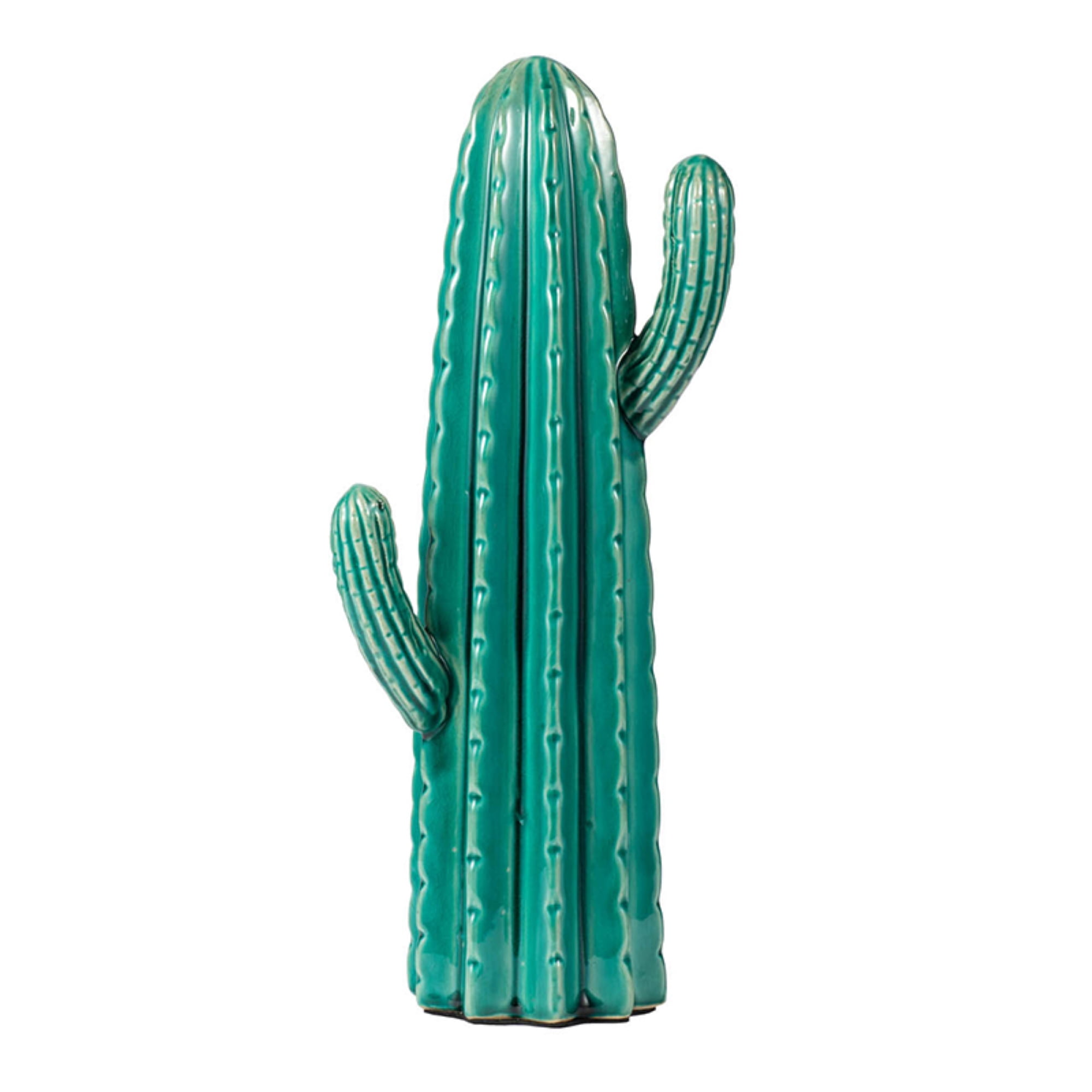 Medium Green Ceramic Saguaro Cactus Figurine