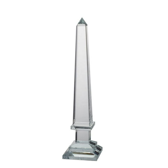 CC Home Furnishings Medium Lucent Obelisk Accent - 16" - Clear