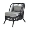 thumbnail image 1 of CC Home Furnishings Cushioned Rattan Wooden Chair - 30.75" - Black and Gray, 1 of 9