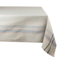 thumbnail image 1 of CC Home Furnishings Neutral Taupe and Gray French Striped Pattern Rectangular Tablecloth 60" x 120", 1 of 6