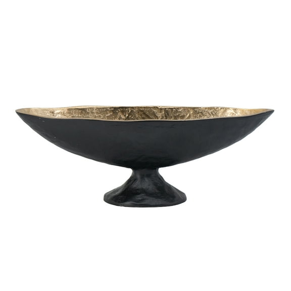 CC Home Furnishings Oval Aluminum Bowl with Stand - 13.5"
