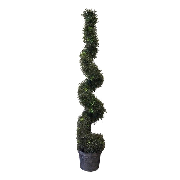 CC Home Furnishings Potted Artificial Spiral Boxwood Topiary Tree - 5'