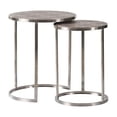thumbnail image 1 of CC Home Furnishings Round Nesting Tables - 22" - Silver - Set of 2, 1 of 3