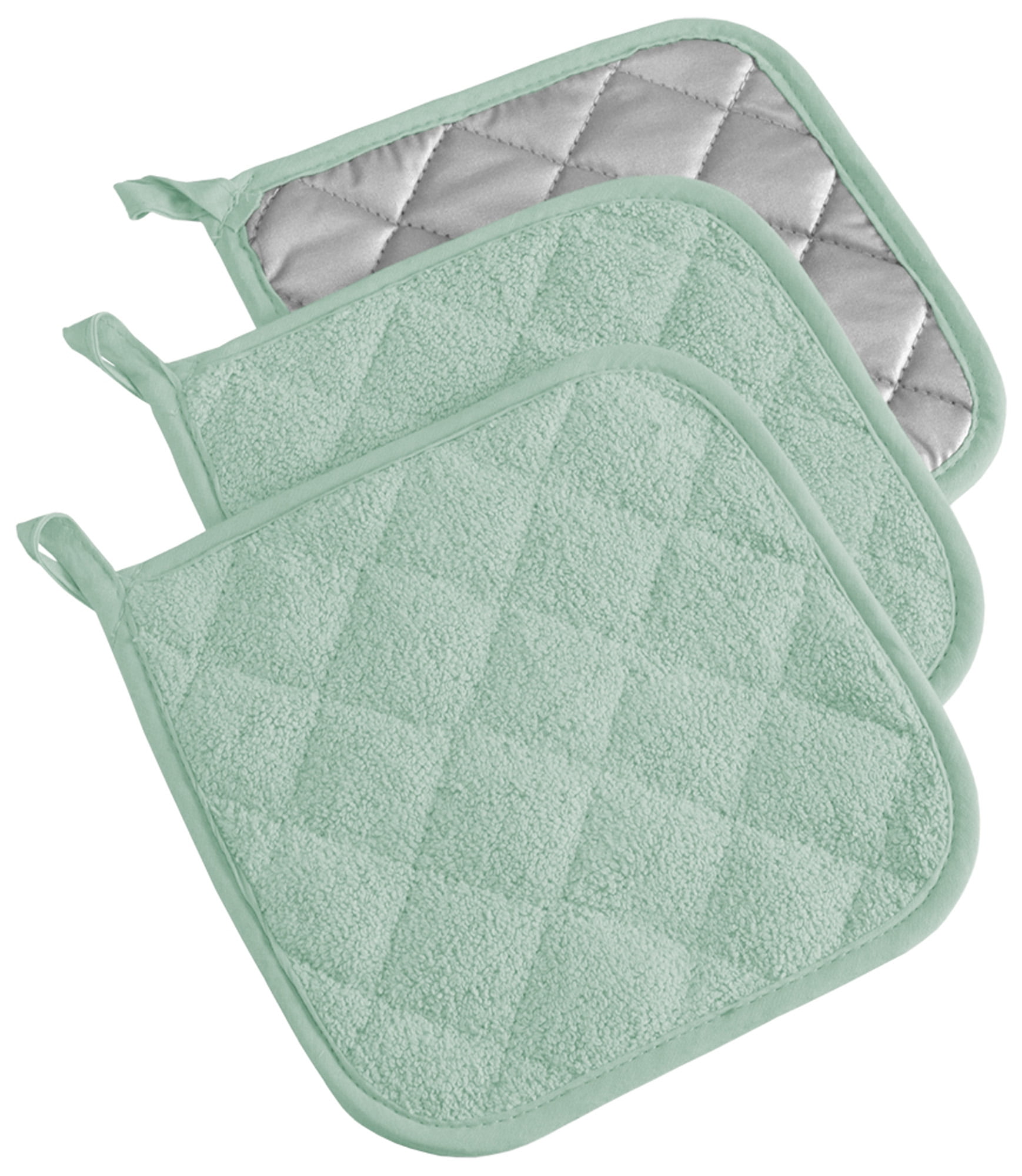 https://i5.walmartimages.com/seo/CC-Home-Furnishings-Set-of-3-Mint-Green-and-Silver-Colored-Square-Potholders-with-Loop-7_d71f408d-509e-4e55-8419-631ee3baa8c7.fe1c98a884ffd7ebdc5ef31b33563639.jpeg