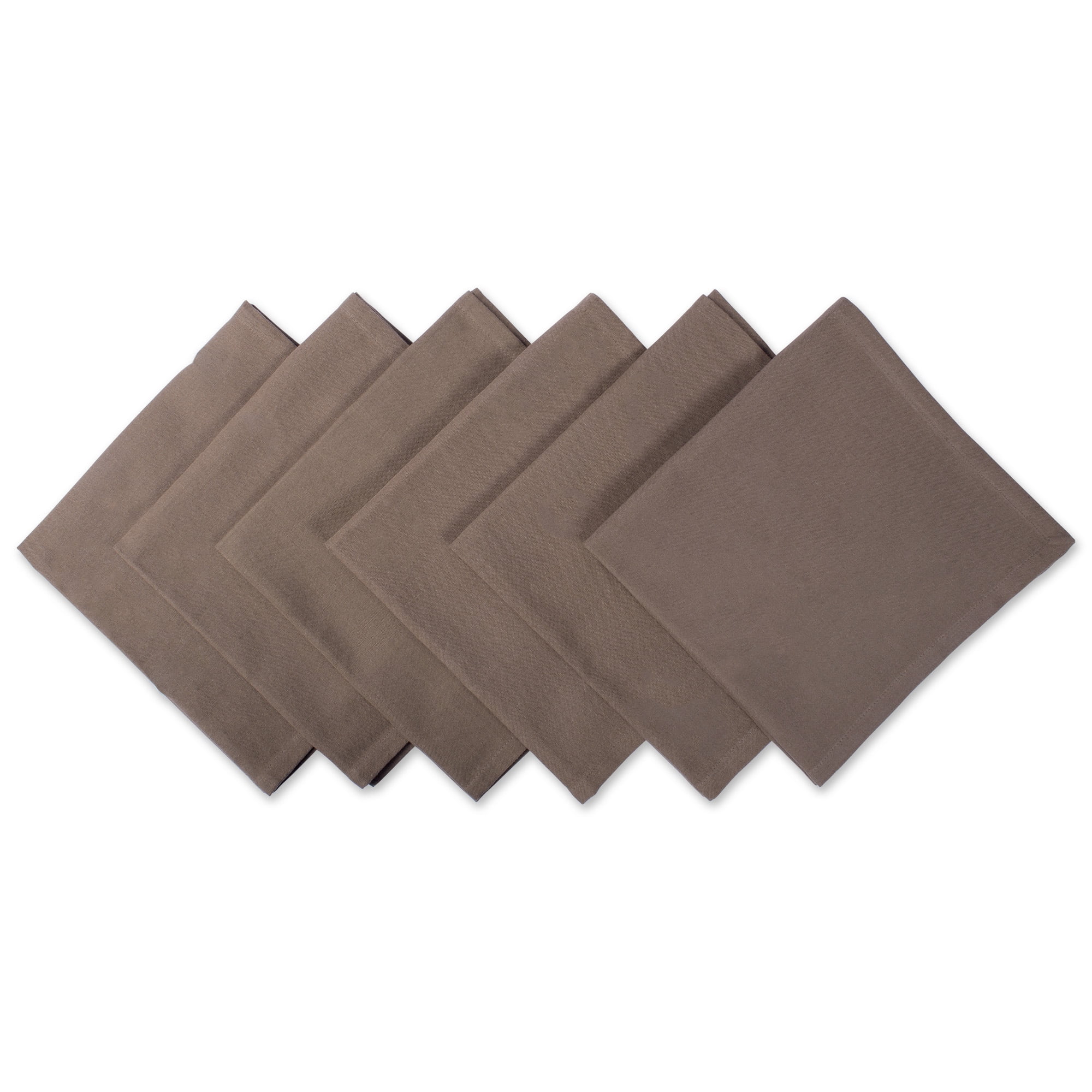 Set of 6 Earthy Brown Cotton Cloth Napkins 20"