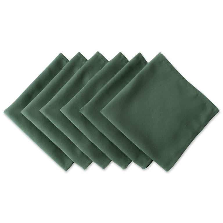 CC Home Furnishings Set of 6 Dark Green Square Cloth Napkins 20