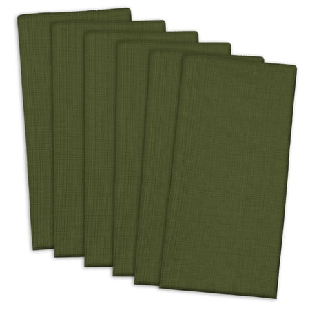 CC Home Furnishings Set of 6 Dark Green Striped Pattern Indoor Variegated Napkin 20” x 20”