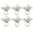 thumbnail image 1 of CC Home Furnishings Set of 6 Silver Colored Beaded Burst Napkin Rings 4", 1 of 8
