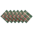 thumbnail image 1 of CC Home Furnishings Set of 6 Vibrantly Colored Plaid Pattern Square Napkins 20", 1 of 6