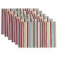 thumbnail image 1 of Contemporary Home Living Summer Striped Rectangular Placemats - 19” - Set of 6, 1 of 3