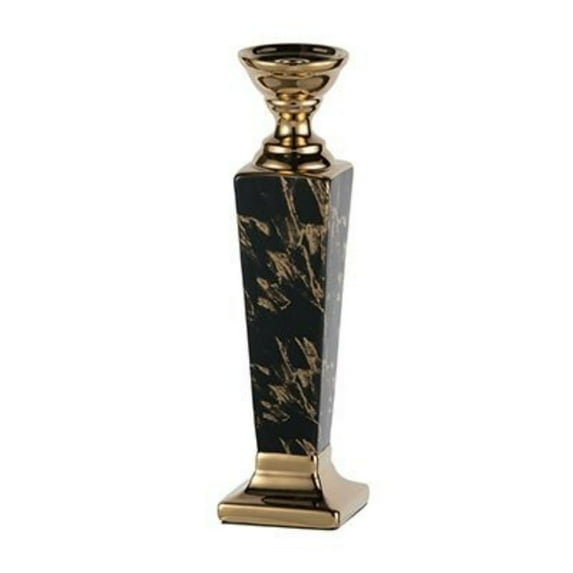 CC Home Furnishings Small Abstract Ceramic Pillar Candleholder - 15"