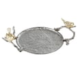 thumbnail image 1 of CC Home Furnishings Small Aluminum Tray with Birds Perched Handles - 14" - Silver, 1 of 4