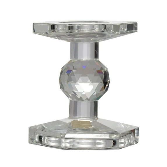 CC Home Furnishings Small Crystal Pillar Candle Holder - 4.5"