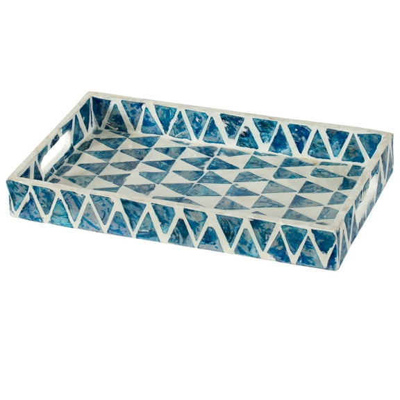 CC Home Furnishings Small Triangle Checkered Pattern Trays - 14"