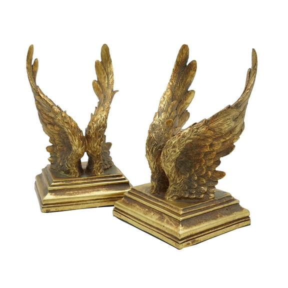 CC Home Furnishings Soar Angel Wing Bookends - 8.25" - Gold - Set of 2