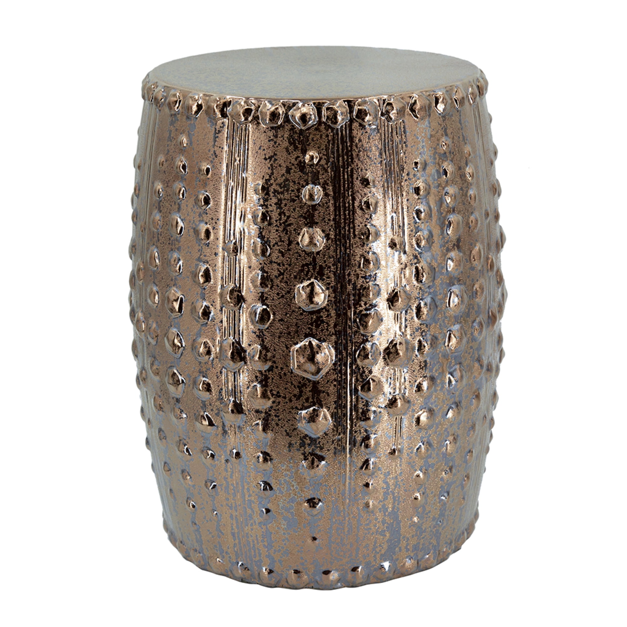 CC Home Furnishings Weathered Style Ceramic Garden Stool - 18" - Bronze