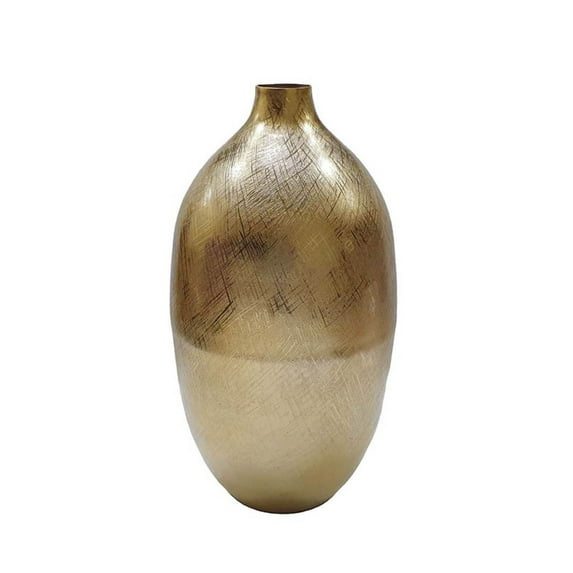 CC Home Furnishings Streak Textured Aluminum Vase - 18.5" - Gold