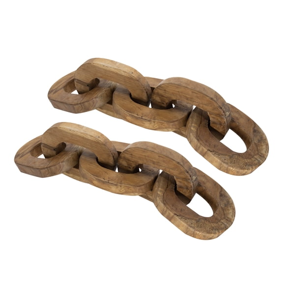 CC Home Furnishings Teak Root Chain Decors - 19.75" - Brown - 2ct