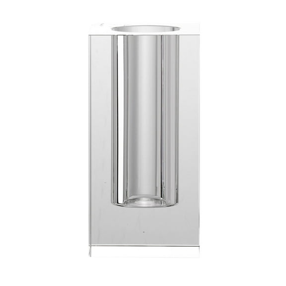 CC Home Furnishings Transparent Cylindrical Rectangular Glass Flower Vase - 8" - Clear