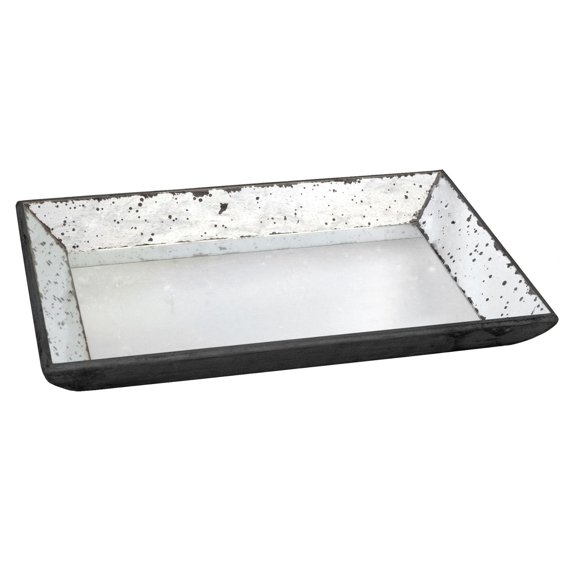 Vintage Style Mirrored Rectangular Tray - 19.5"