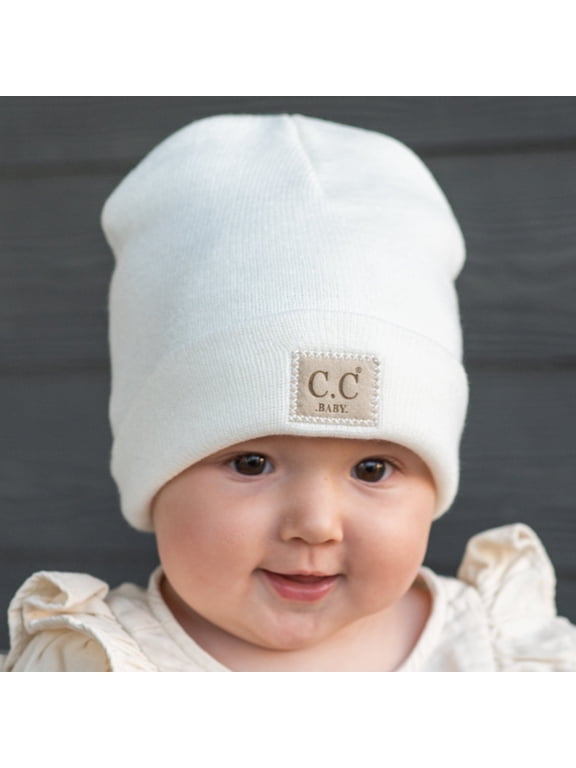 CC Kids Classic Ribbed Beanie in Ivory - Soft, Warm Hats for Babies and Toddlers - Cozy Winter Wear