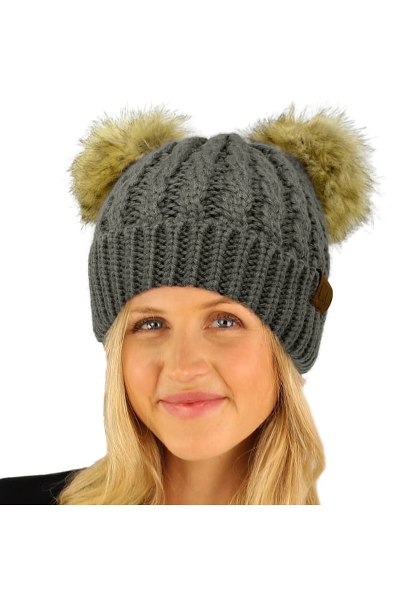 CC Kids Double Faux Pom Beanie