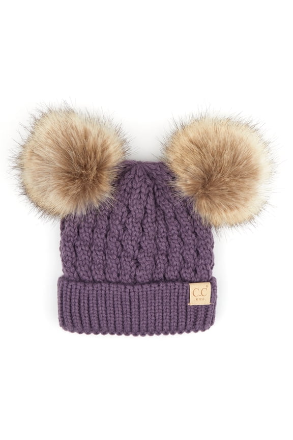 CC Kids Double Faux Pom Beanie