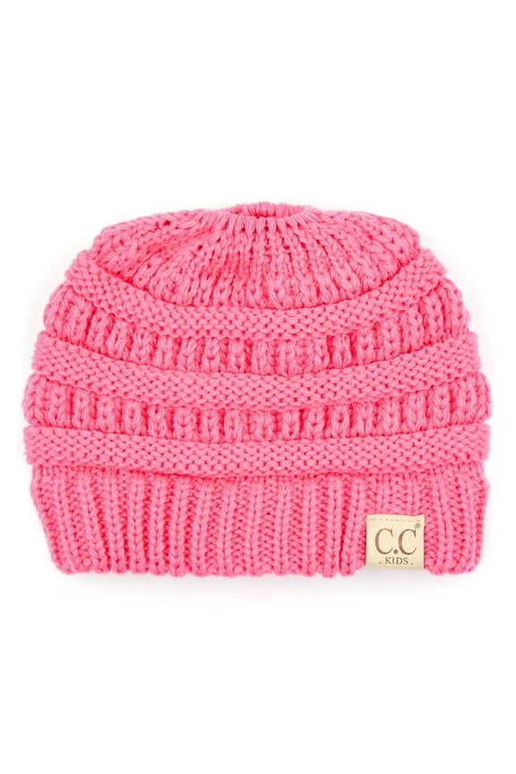 CC Kids Ponytail Messybun Beanie for Clothing 1T-5T