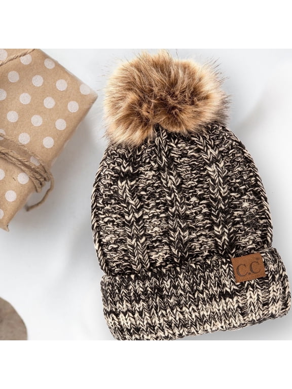 CC Multi-Color Faux Pom Beanie