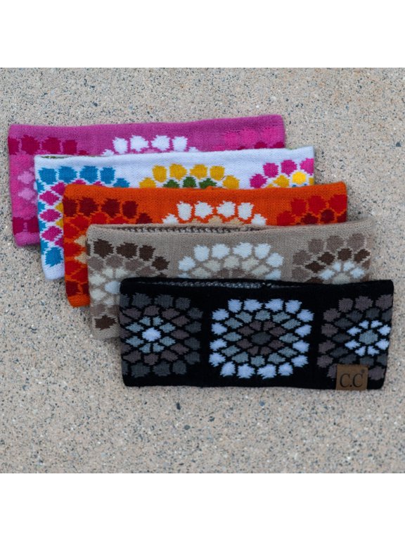 CC Multi-Color Flower Crochet Printed Pattern Head Wrap
