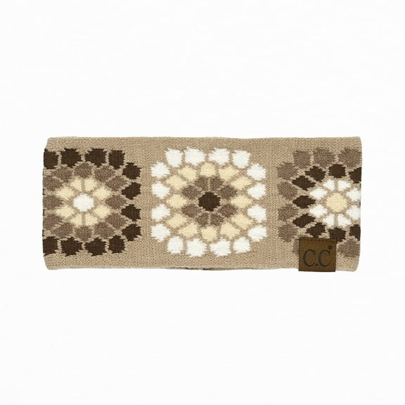 CC Multi-Color Flower Crochet Printed Pattern Head Wrap