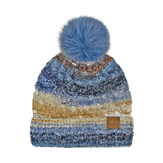 CC Multi Color Space Dye Pom Beanie
