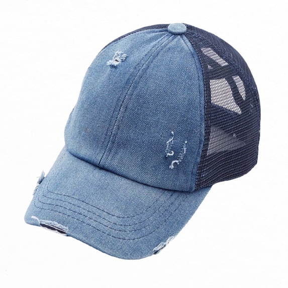 CC Multi Level Criss-Cross Elastic Back Women's Ponytail Dad Cap Hat