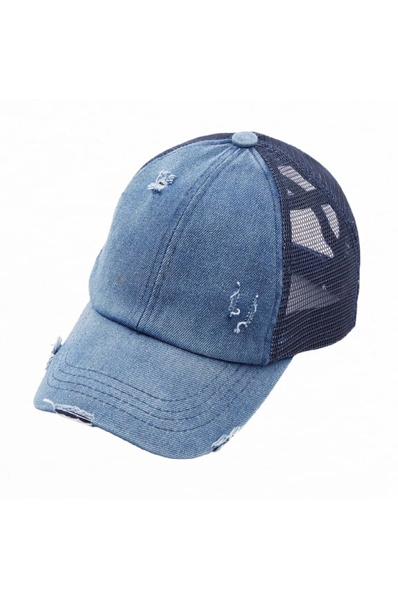 CC Multi Level Criss-Cross Elastic Back Women's Ponytail Dad Cap Hat