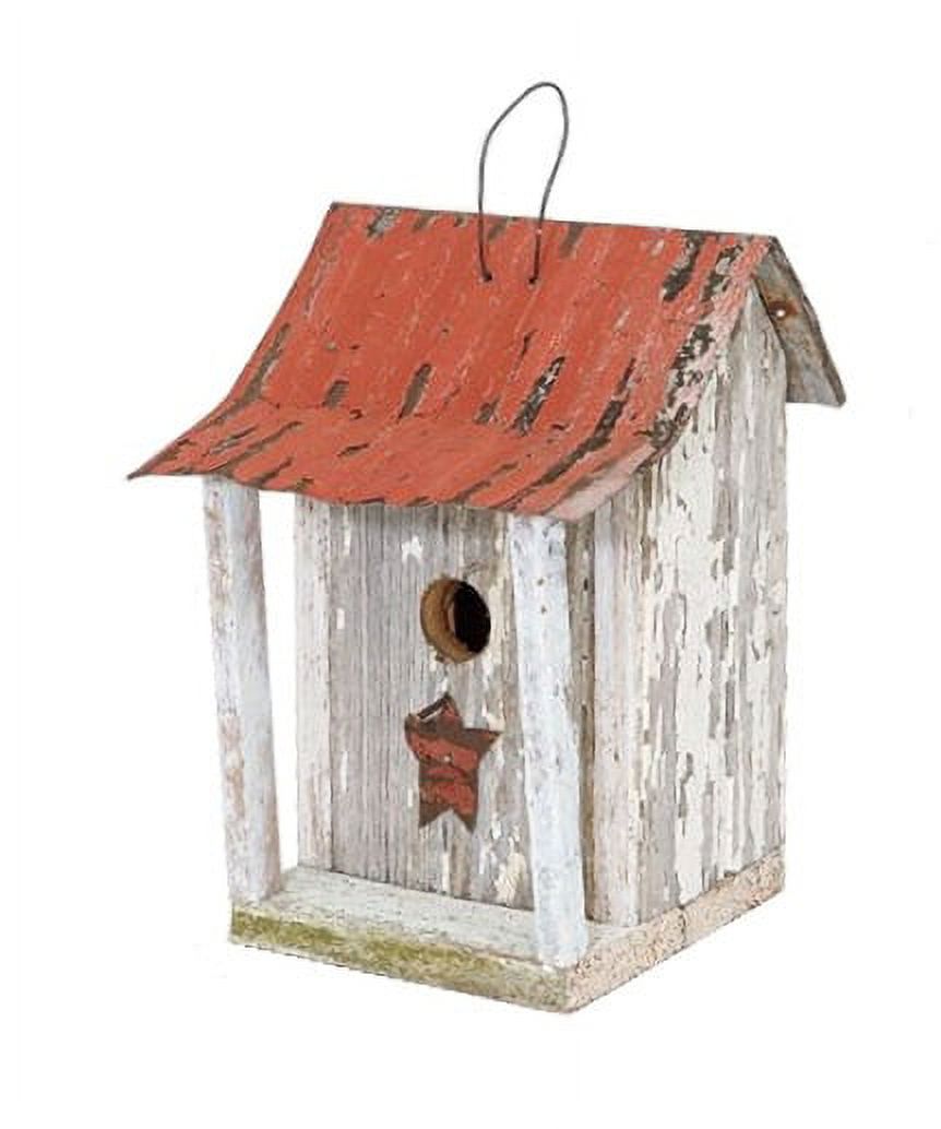 CC Outdoor Living 11" White and Red Eco-Friendly Chester County Outdoor Garden Bird House - image 1 of 2