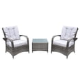 thumbnail image 1 of CC Outdoor Living 3-Piece Borneo All-Weather Resin Wicker Chat Set w/ Gray Cushions, 1 of 1