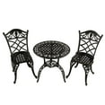 thumbnail image 1 of CC Outdoor Living 3-Piece Jet Black Ornate Grape Vineyard Aluminum Outdoor Patio Bistro Chat Set, 1 of 3