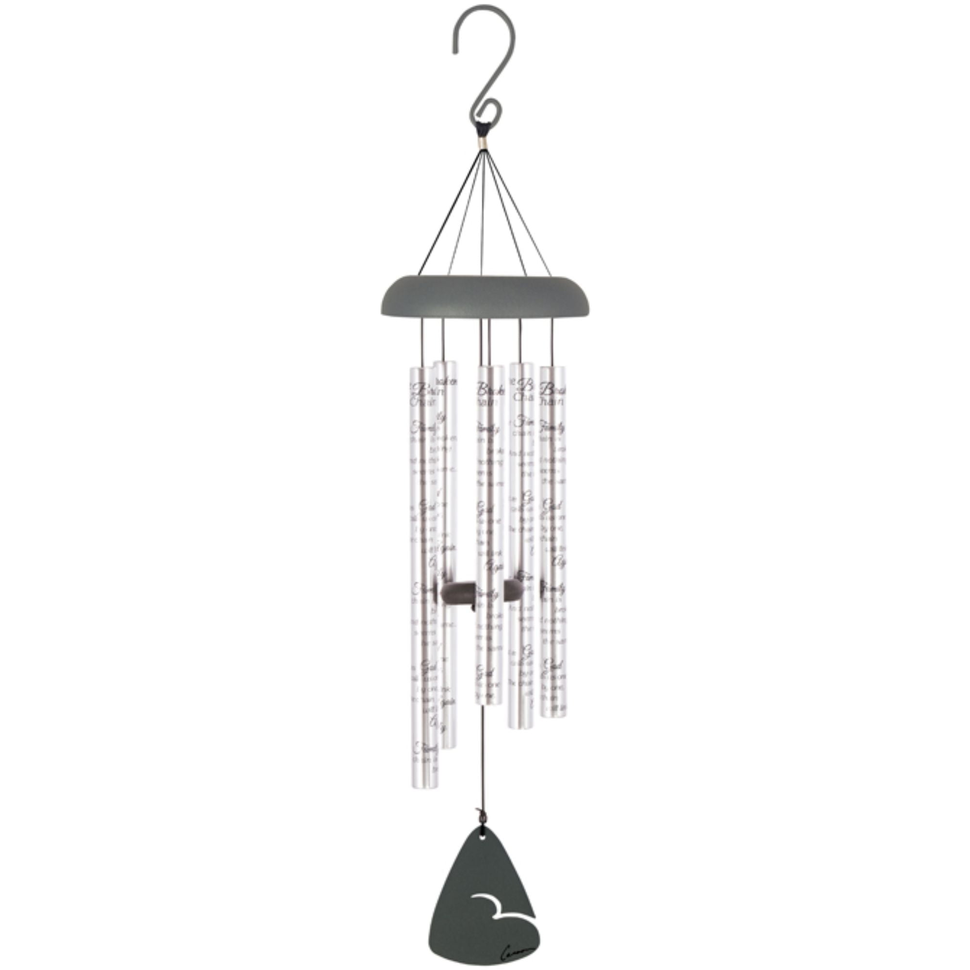 30" Silver Aluminum Family Sentiment Outdoor Wind Chime