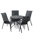 thumbnail image 1 of CC Outdoor Living 5pc Gray and Black Outdoor Textilene Mesh and Steel Patio Dining Set 39.25", 1 of 2