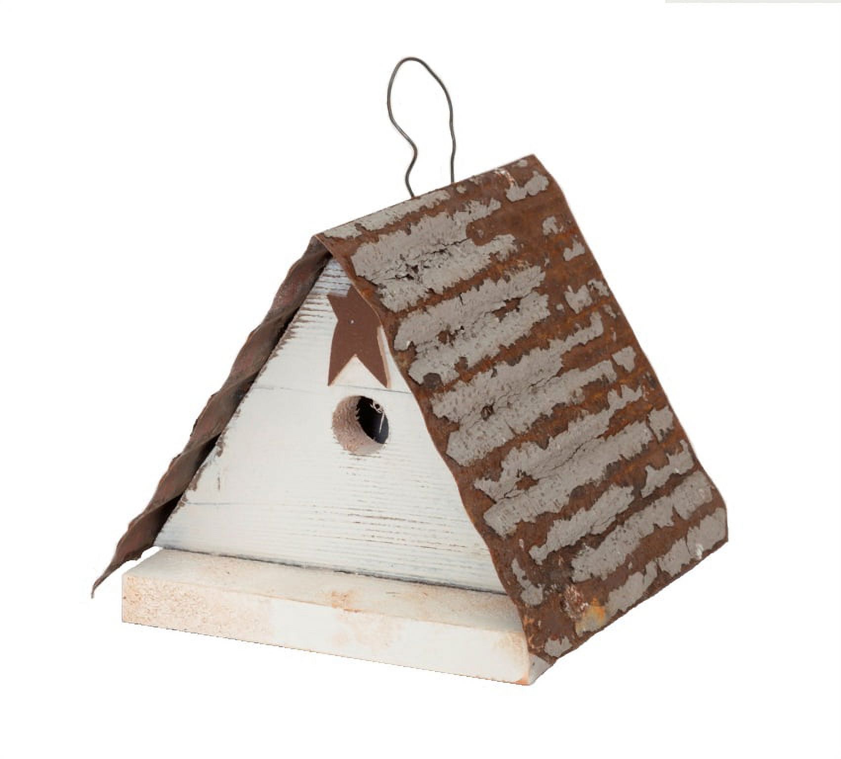 CC Outdoor Living 9.25" White and Brown Rusted Friendsville Outdoor Garden Bird House - image 1 of 2