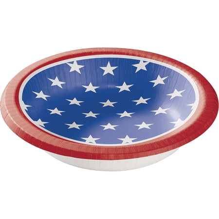 CC Outdoor Living Club Pack of 96 Red, White and Blue with Stars Patriotic Disposable Paper Party