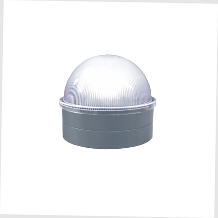 CC Outdoor Living Set of 2 Clear and Silver Solar Powered Summit Chain Link Fence Post Caps 2.75"